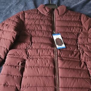 Nautica Red Quilted Puffer Jacket